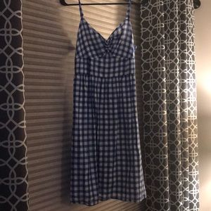 Blue and white gingham dress